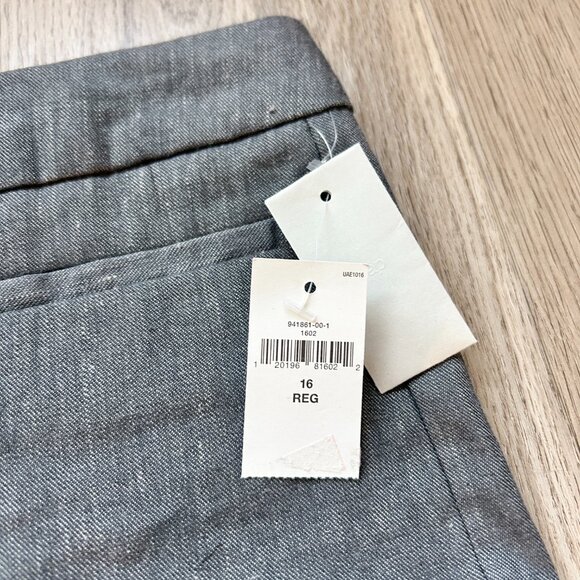 Gap Women's Modern Boot Linen Work Pants in Charcoal Gray Size 16R NWT - Picture 5 of 12